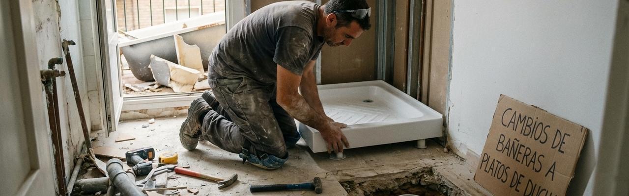 Cambios de bañeras a platos de ducha en Basauri